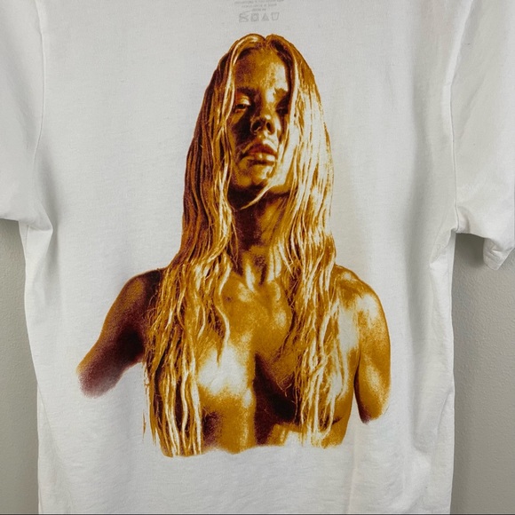 ELLIE GOULDING White Blue Gold Hot & Cold Graphic Band Tee - Picture 5 of 5